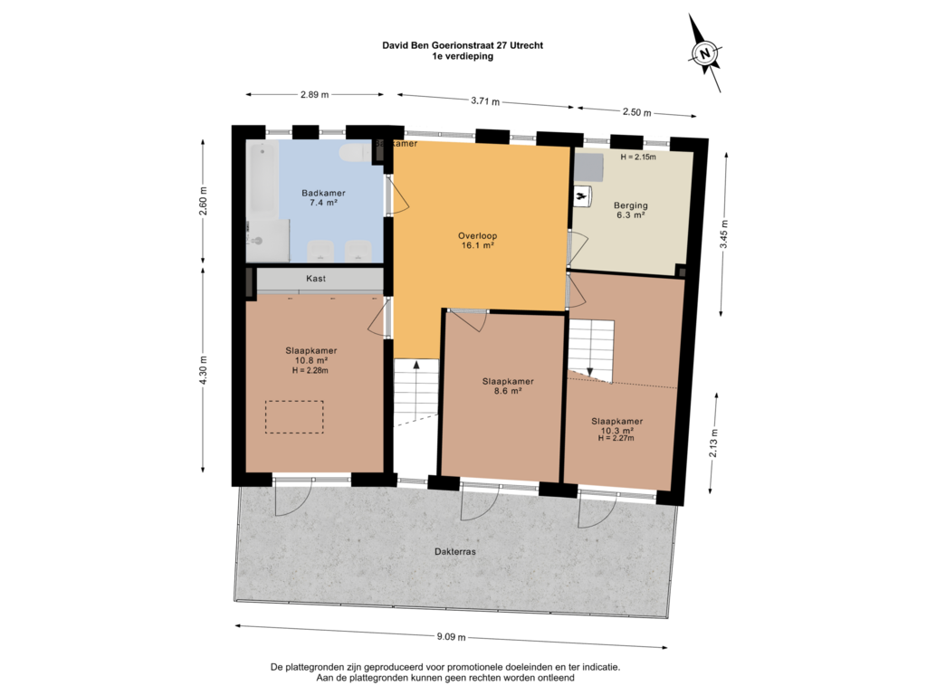 Bekijk plattegrond van 1e verdieping van David Ben Goerionstraat 27