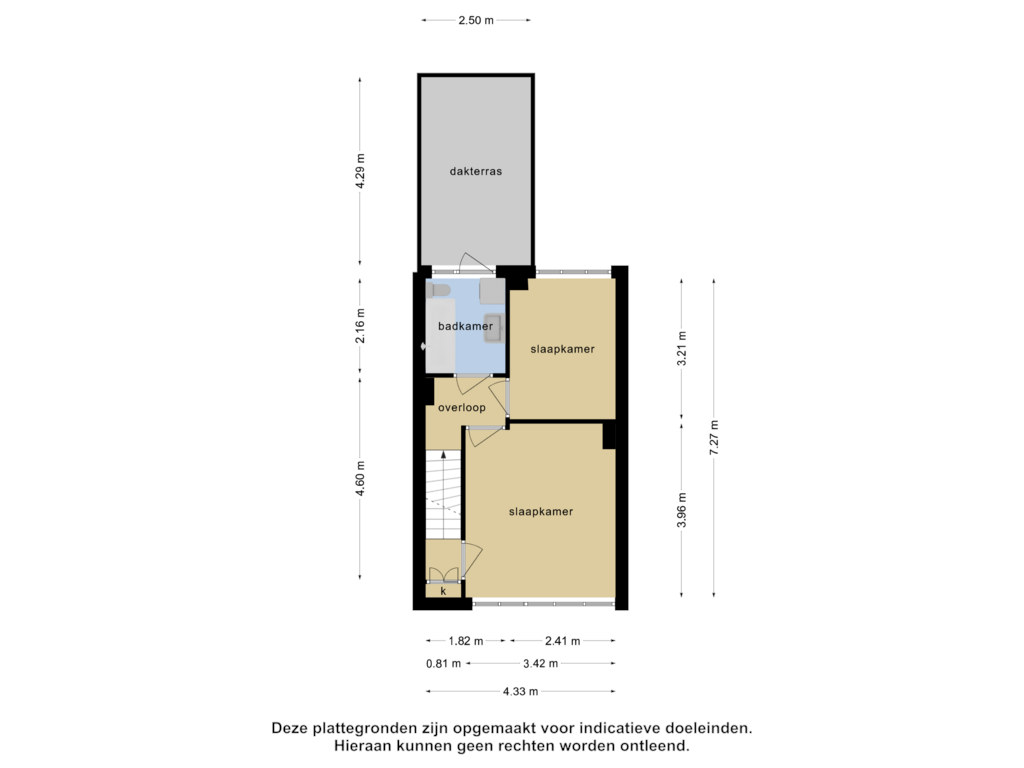 View floorplan of 1e verdieping of Jonge Arnoldusstraat 48