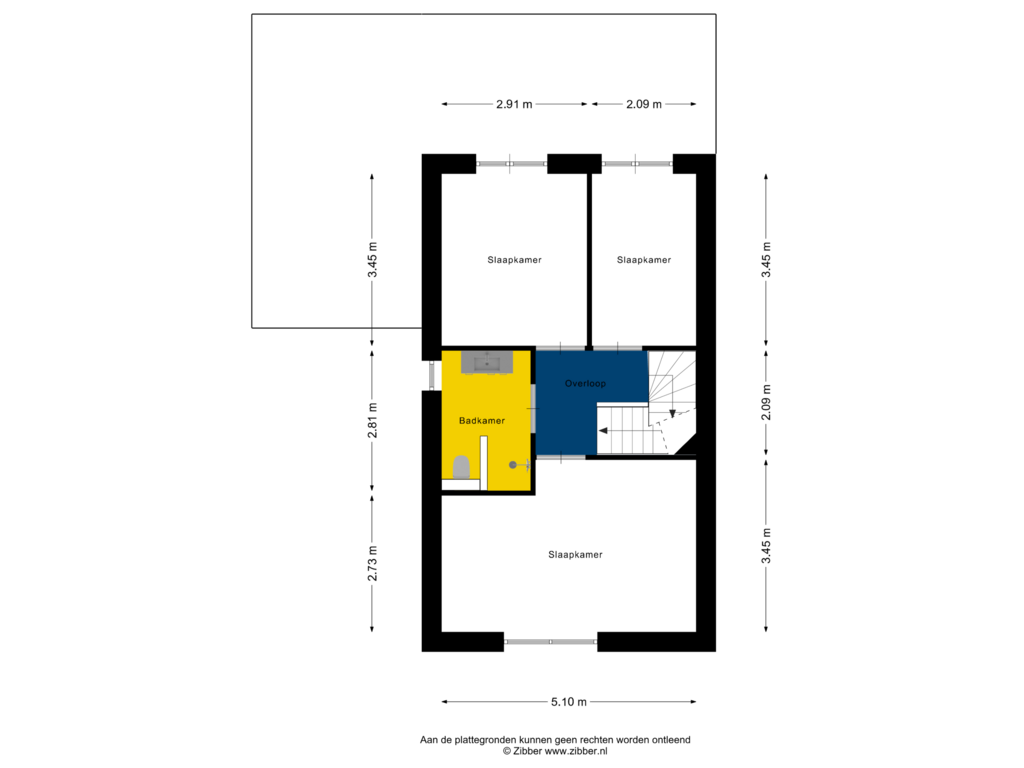 Bekijk plattegrond van Eerste Verdieping van De Oversteek 30