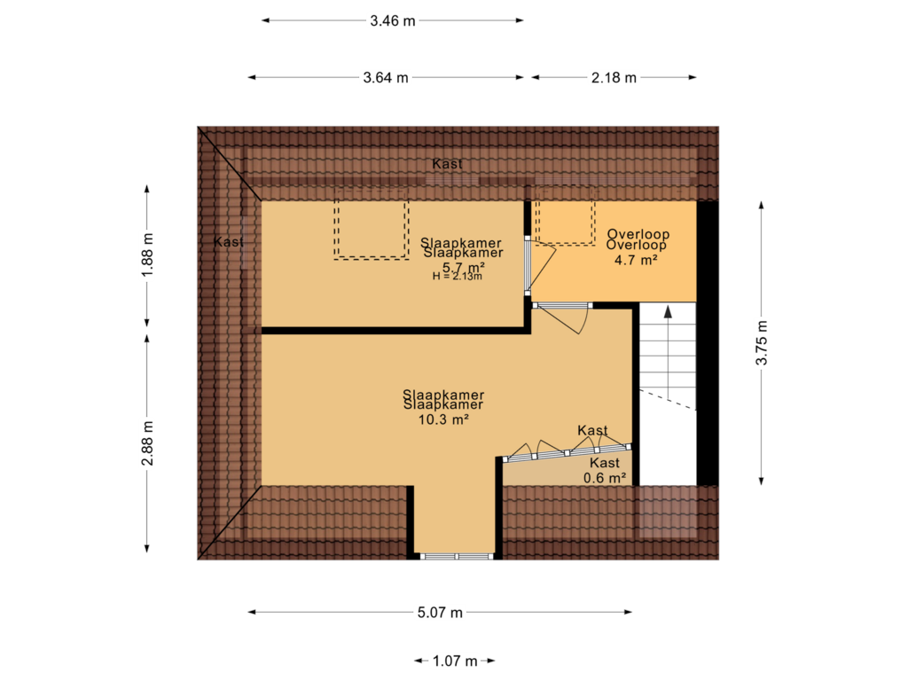 Bekijk plattegrond van 1e Verdieping van Dr Jelle Bangastraat 26