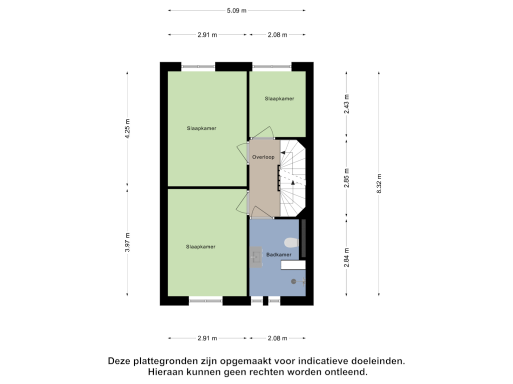 View floorplan of Eerste Verdieping of Burgemeester van Dijkesingel 108