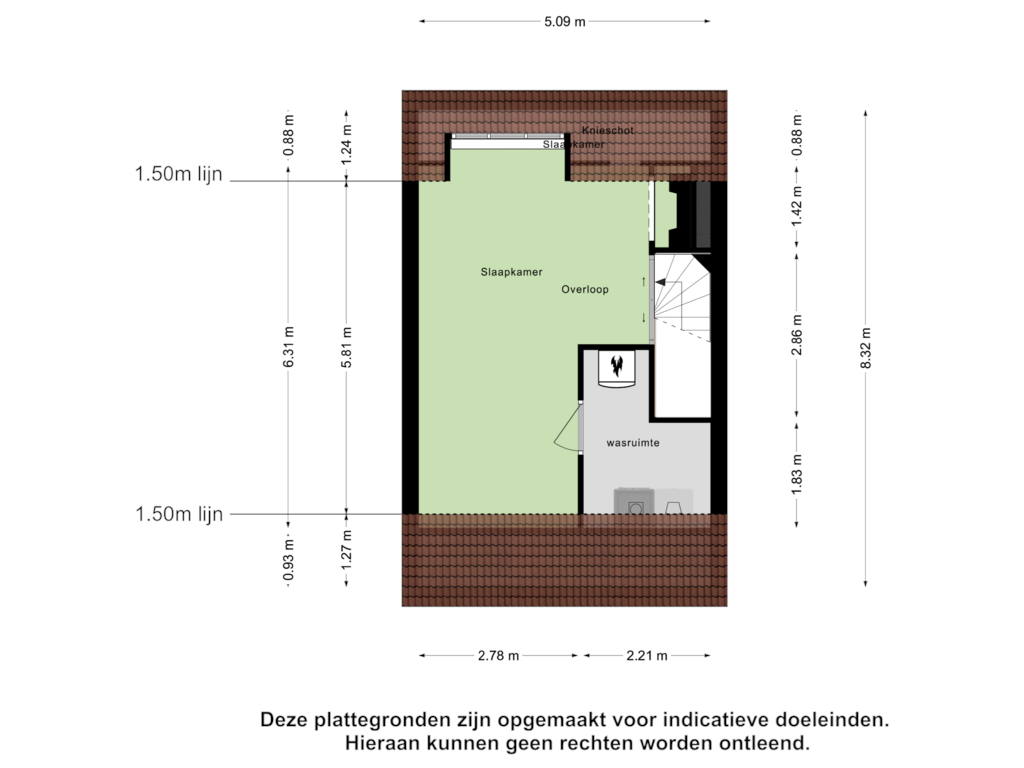 View floorplan of Tweede Verdieping of Burgemeester van Dijkesingel 108