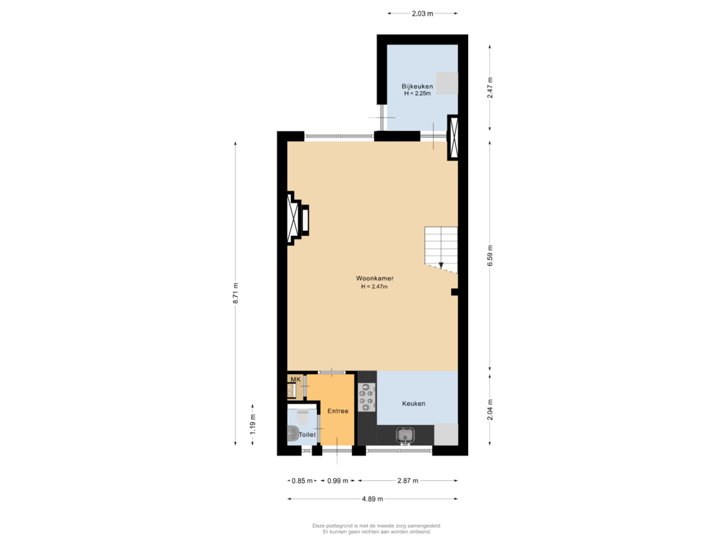 View floorplan of Begane grond of Otellostraat 16