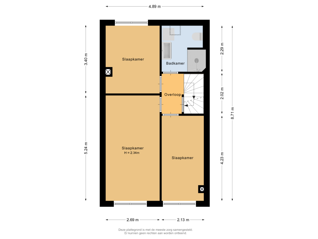 View floorplan of Eerste verdieping of Otellostraat 16