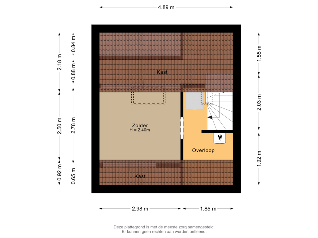 View floorplan of Zolder of Otellostraat 16