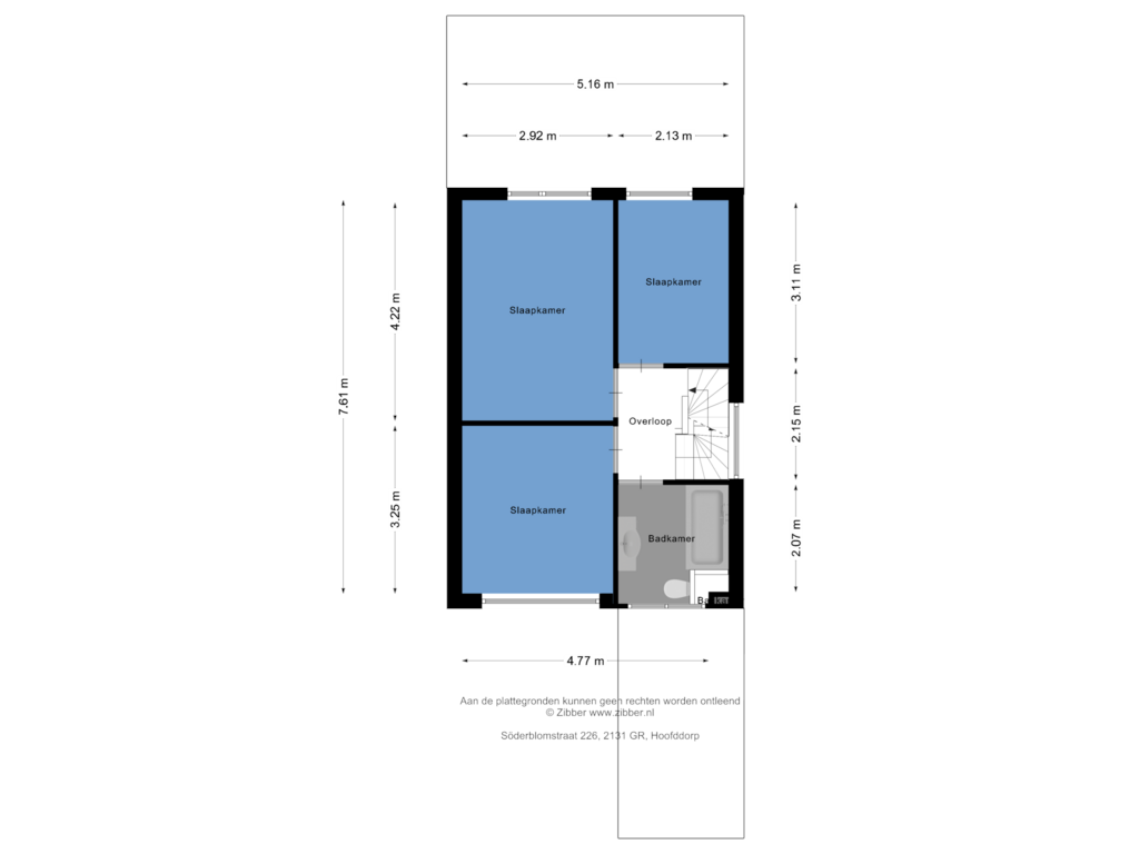 View floorplan of Eerste verdieping of Söderblomstraat 226