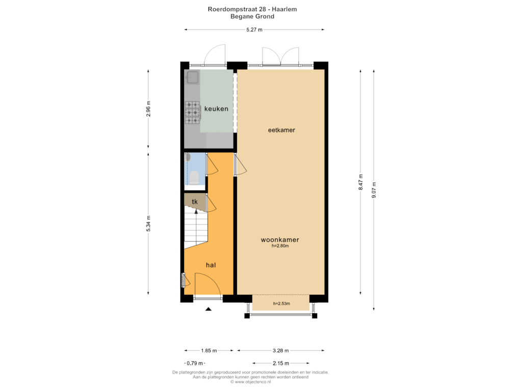 Bekijk plattegrond van BEGANE GROND van Roerdompstraat 28