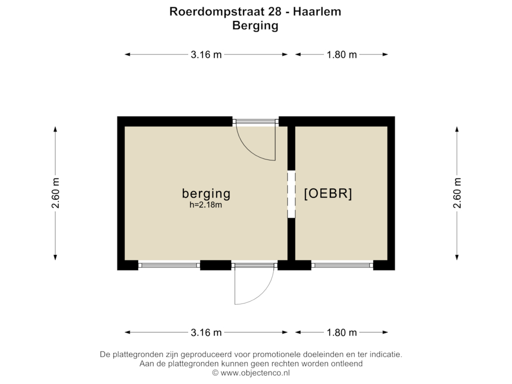 Bekijk plattegrond van BERGING van Roerdompstraat 28