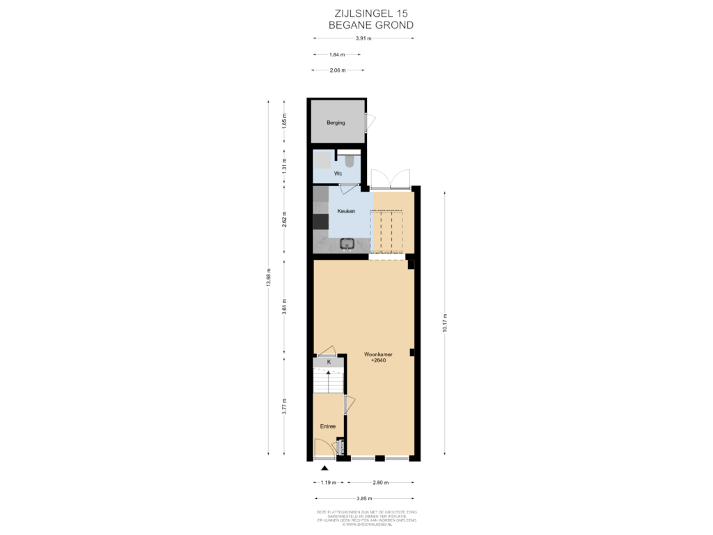 Bekijk plattegrond van Begane grond van Zijlsingel 15