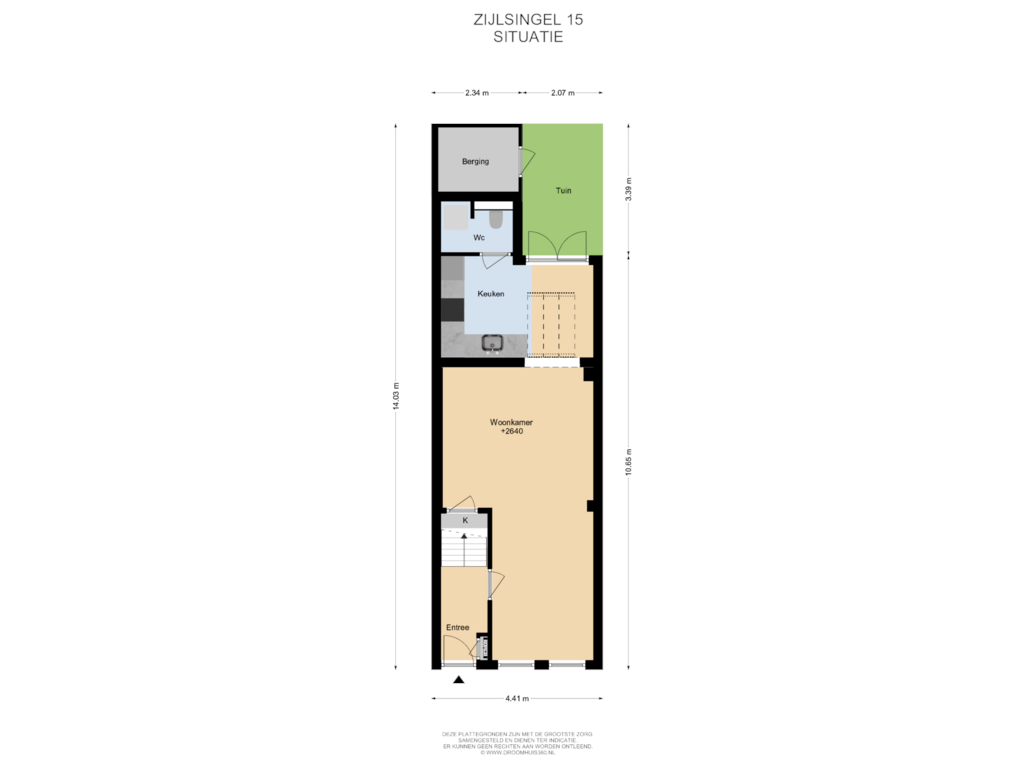 Bekijk plattegrond van Situatie van Zijlsingel 15