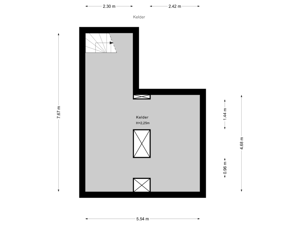 View floorplan of Kelder of Vosmaerstraat 2