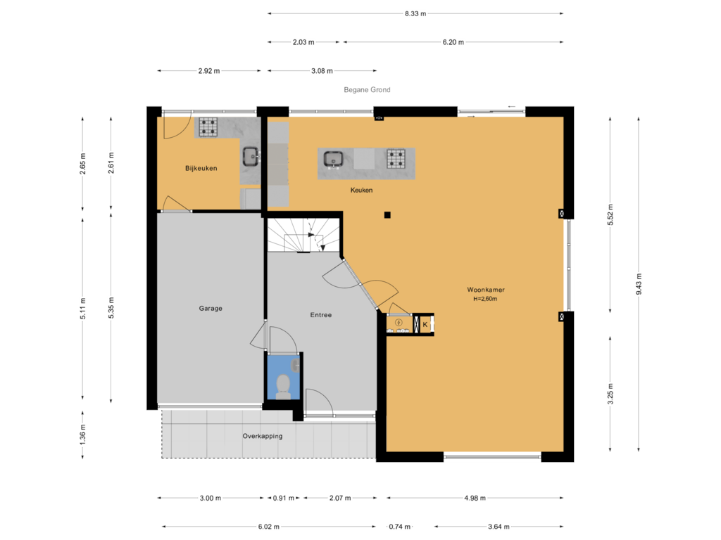 View floorplan of Begane Grond of Vosmaerstraat 2