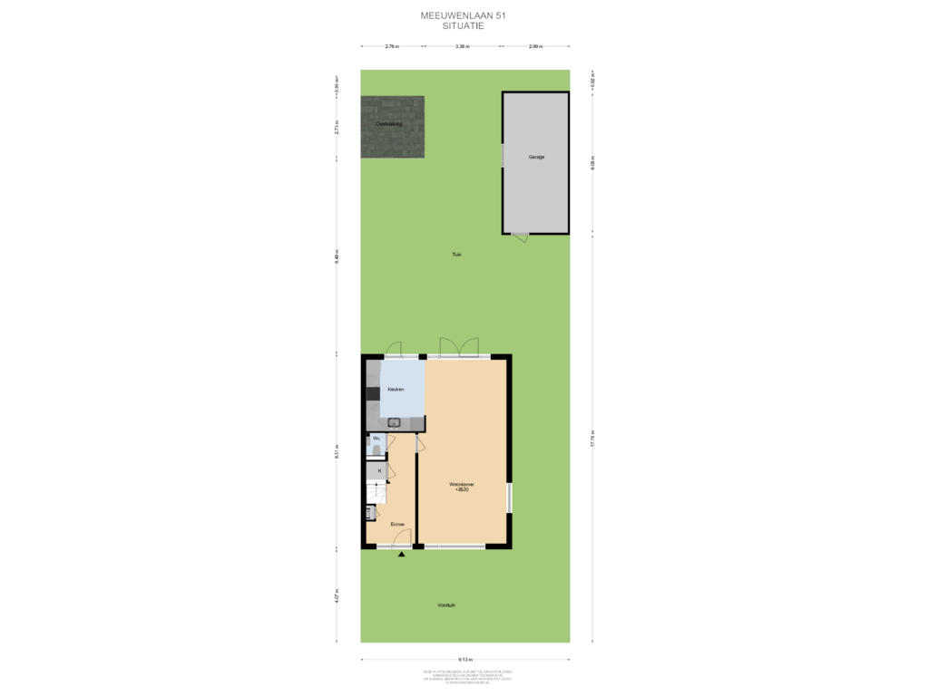 Bekijk plattegrond van Situatie van Meeuwenlaan 51