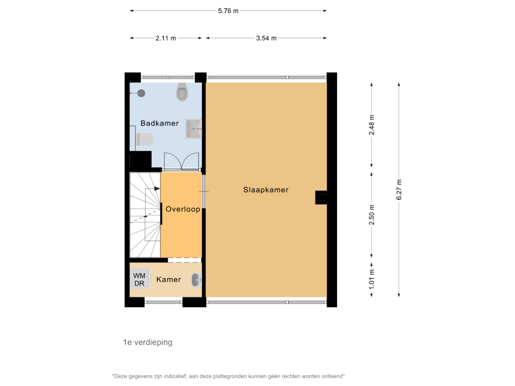 Bekijk plattegrond van 1e verdieping van Orchisstraat 38