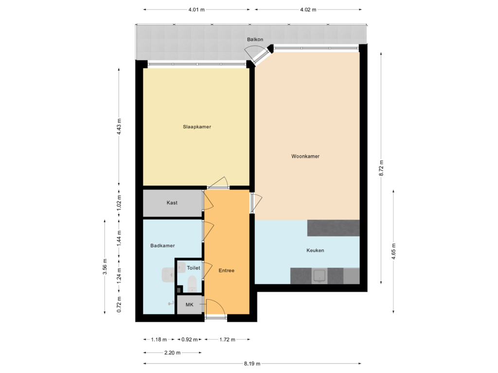 Bekijk plattegrond van Appartement van Aziëlaan 536