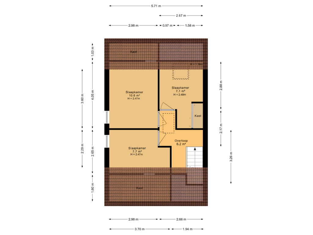 View floorplan of Eerste verdieping of De Dobbe 41