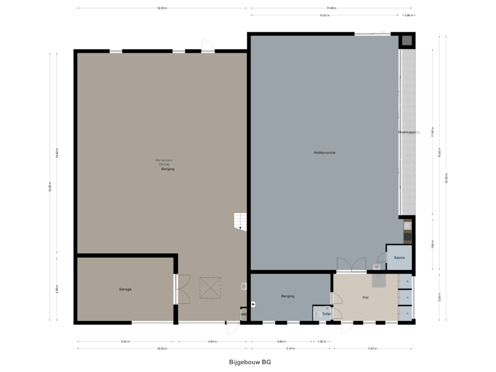 Bekijk plattegrond van Bijgebouw BG van Lochtstraat 16