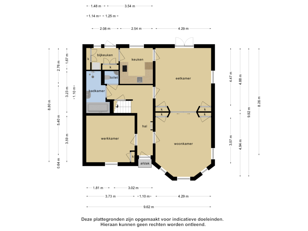 Bekijk plattegrond van Begane grond van Kerkstraat 3