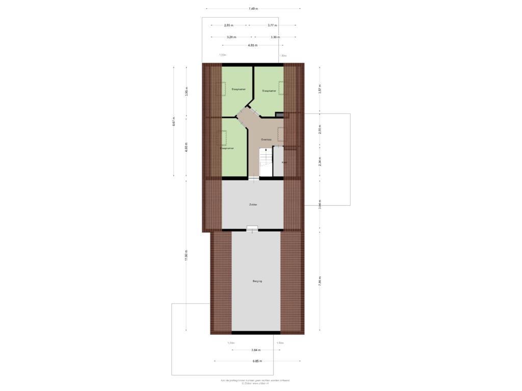 Bekijk plattegrond van Eerste verdieping van Grachtweg 5-A