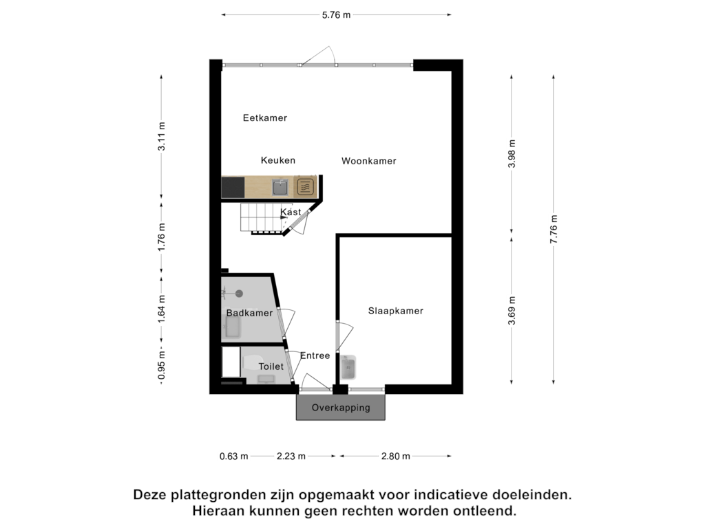 View floorplan of Begane Grond of Vroonweg 2-A49