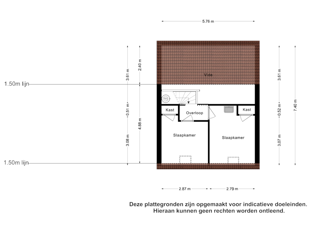 View floorplan of Eerste Verdieping of Vroonweg 2-A49