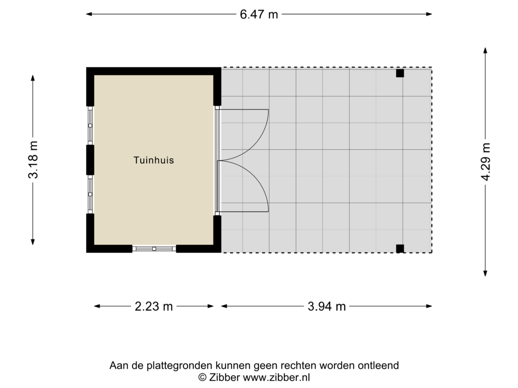 Bekijk plattegrond van Tuinhuis van Vierakkersestraatweg 18