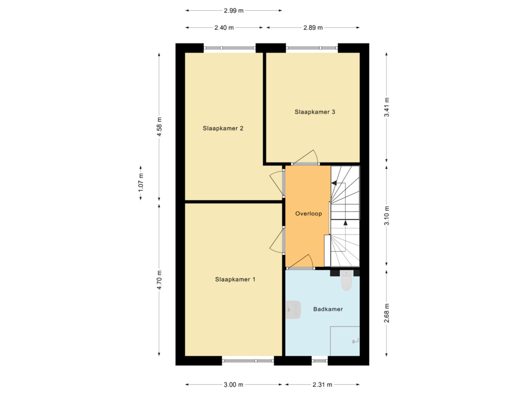 Bekijk plattegrond van Eerste verdieping van P Dubbeldamstraat 19