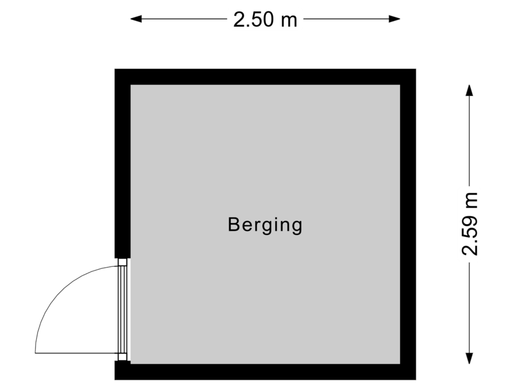 Bekijk plattegrond van Berging van P Dubbeldamstraat 19