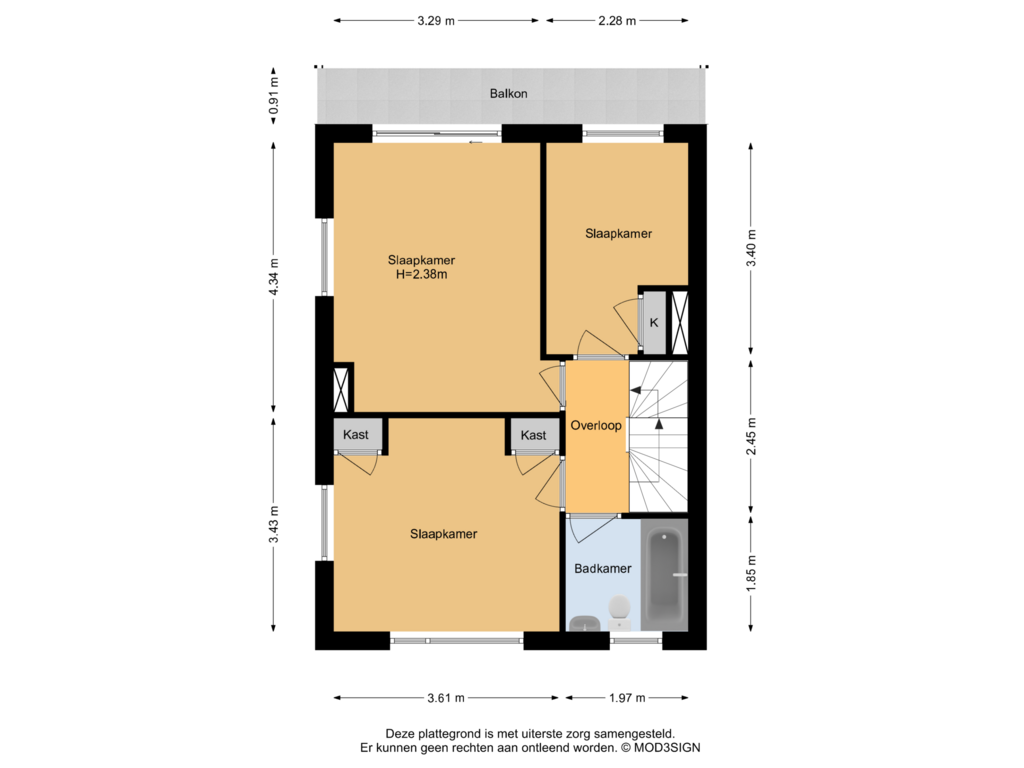 Bekijk plattegrond van 1e Verdieping van Duindoornlaan 28