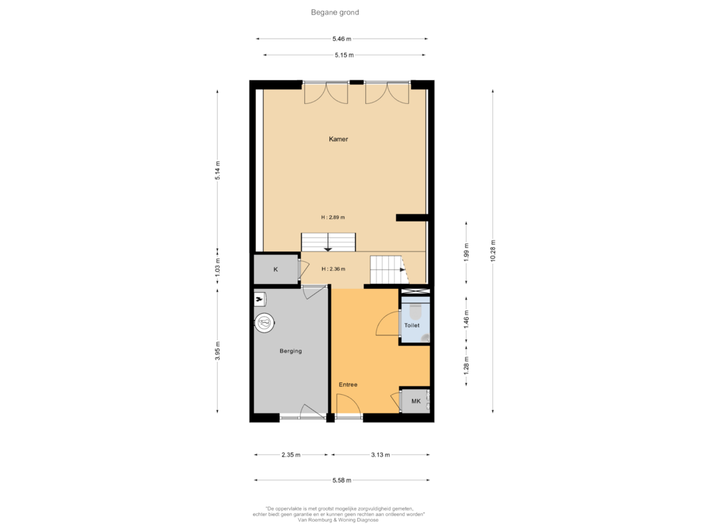 View floorplan of Begane grond of Cornelis Zillesenlaan 78