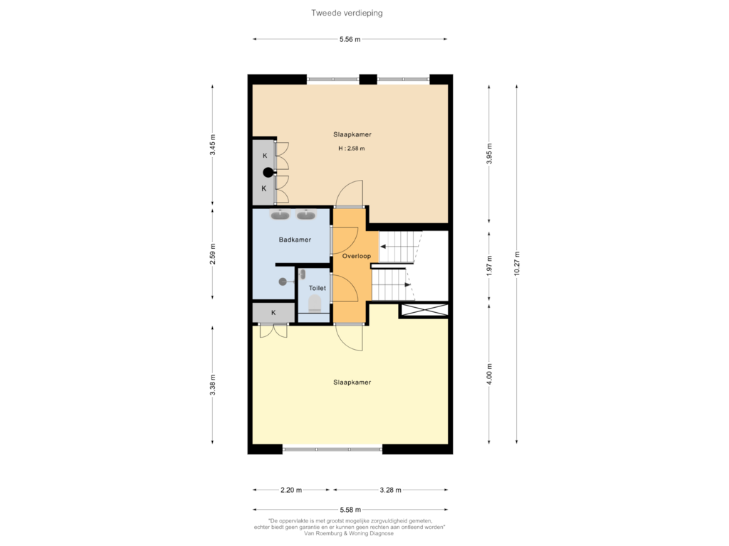 View floorplan of Tweede verdieping of Cornelis Zillesenlaan 78