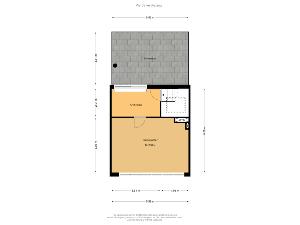 View floorplan of Vierde verdieping of Cornelis Zillesenlaan 78