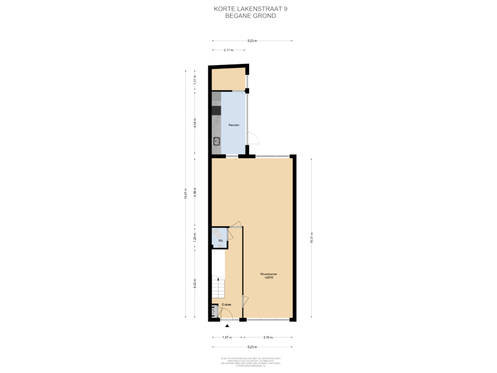 View floorplan of Begane grond of Korte Lakenstraat 9