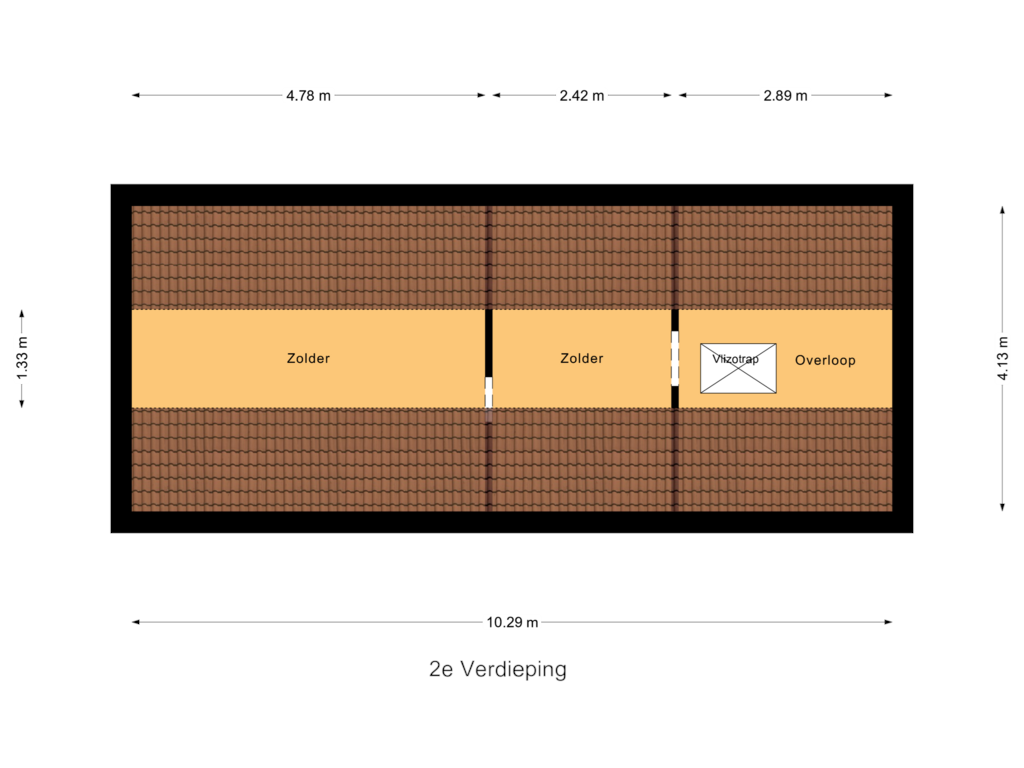 View floorplan of 2e Verdieping of Van Dijcklaan 3