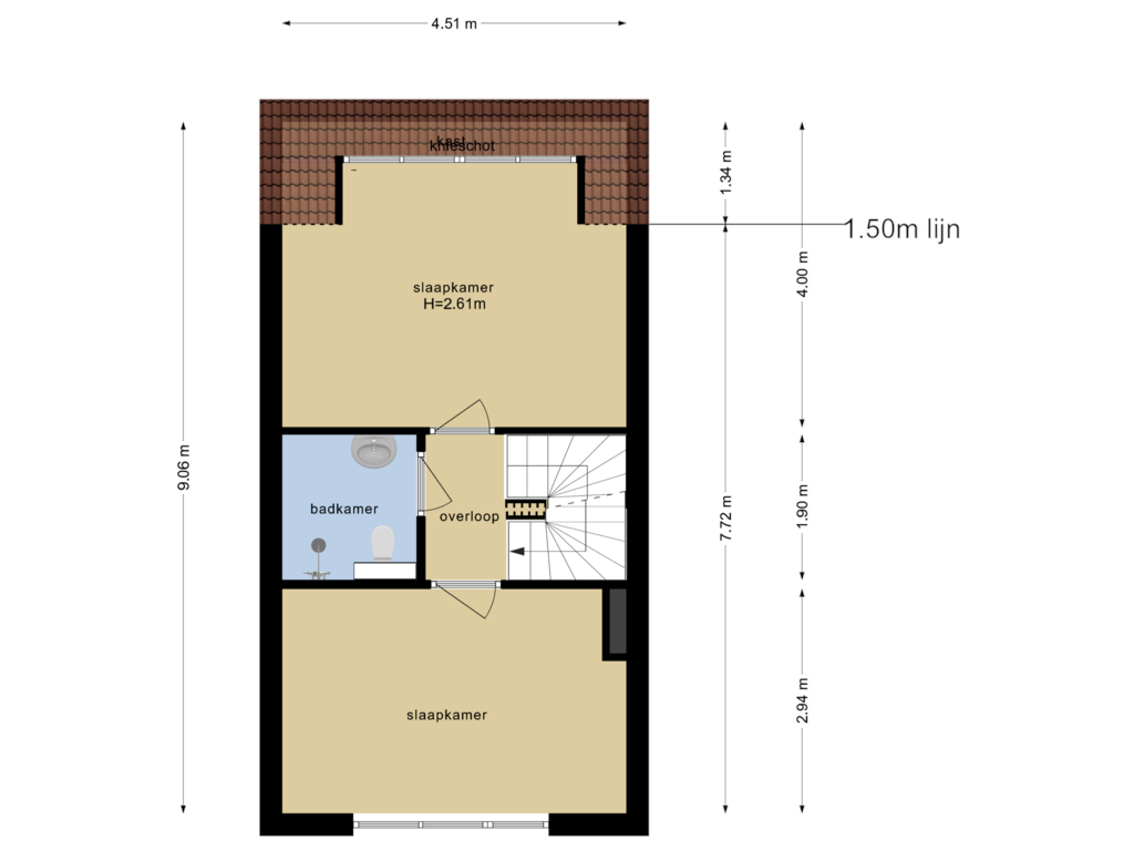 Bekijk plattegrond van Eerste Verdieping van Pastoor C. Vasselaan 27