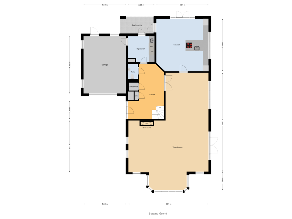 Bekijk plattegrond van Begane Grond van Rendorppark 72