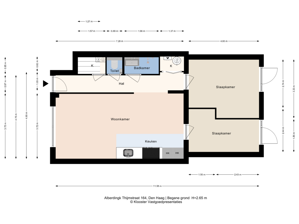 Bekijk plattegrond van Begane grond van Alberdingk Thijmstraat 164