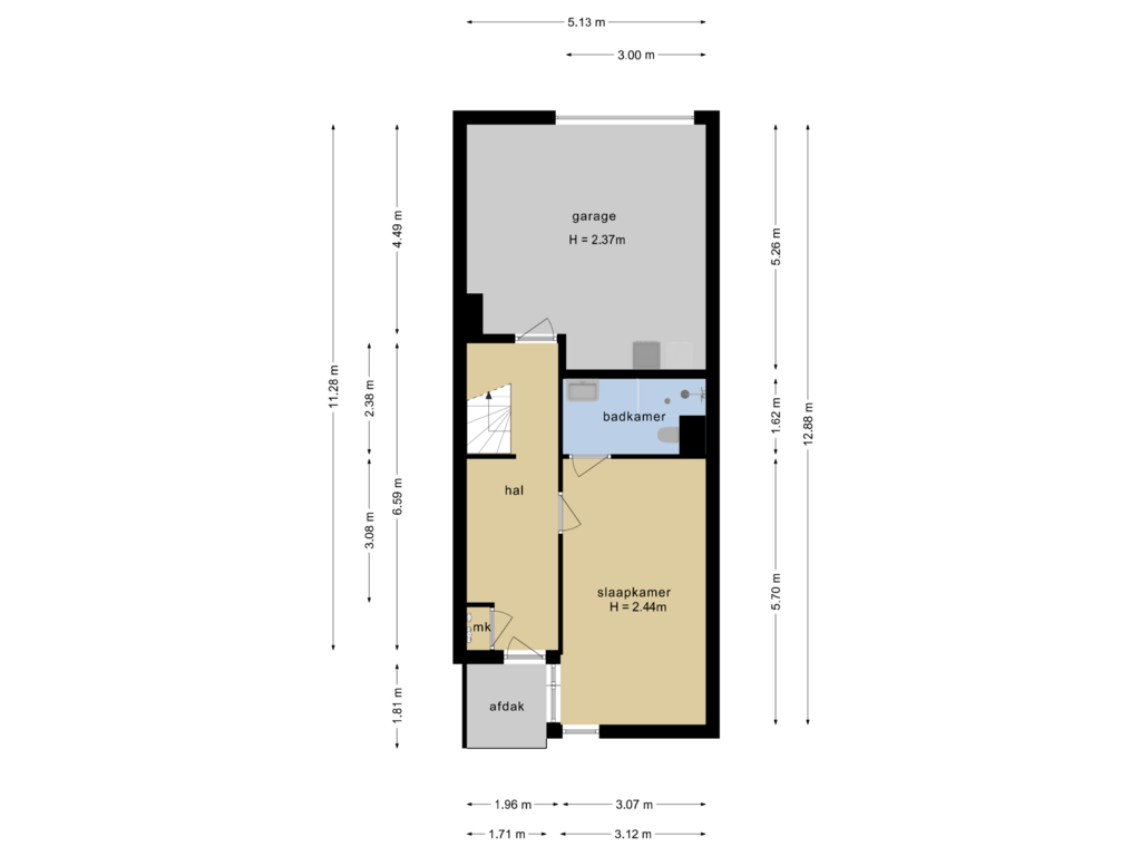 View floorplan of Begane grond of Levie Vorstkade 19