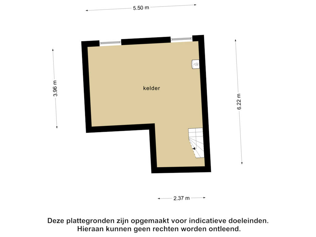 View floorplan of Kelder of Dorpstraat 18