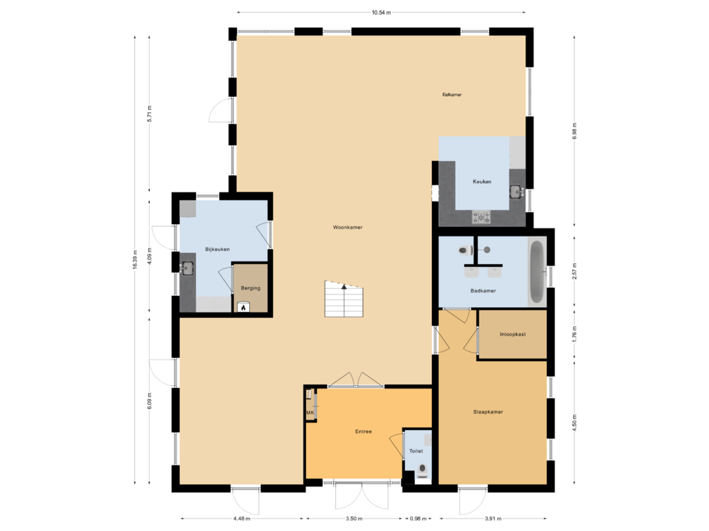 Bekijk plattegrond van Begane grond van Nieuwe Dijk 13