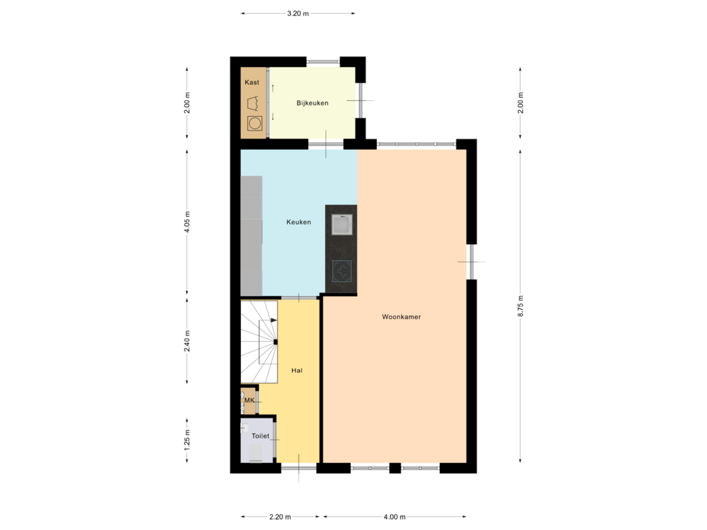 View floorplan of Begane grond of Nijstad 14