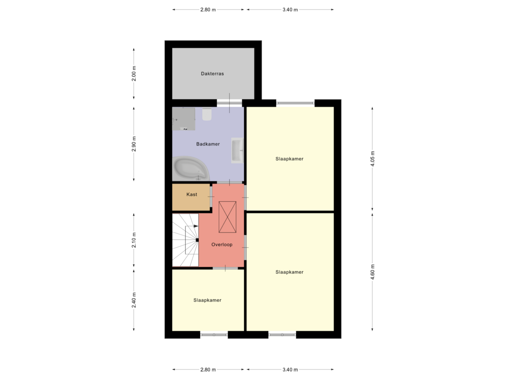 View floorplan of 1e verdieping of Nijstad 14