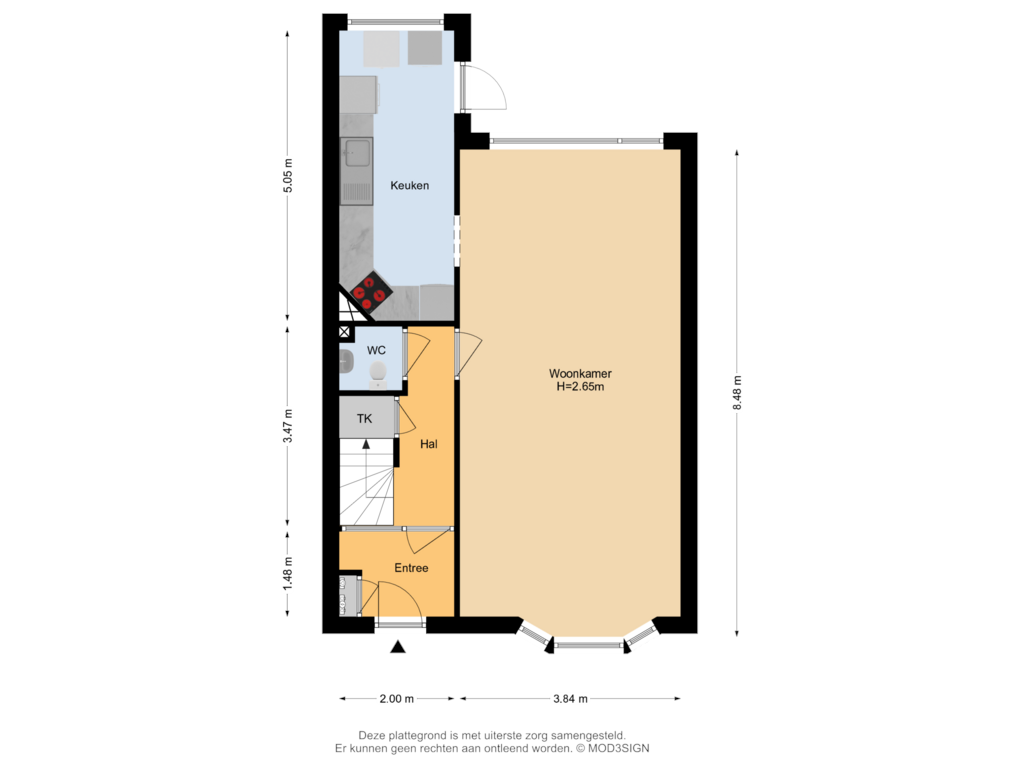 Bekijk plattegrond van Begane grond van Velserduinweg 18