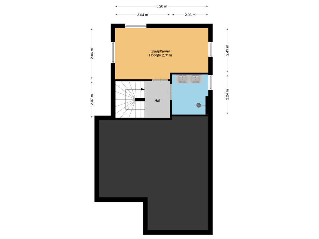 View floorplan of Kelder of Rading 2-A09