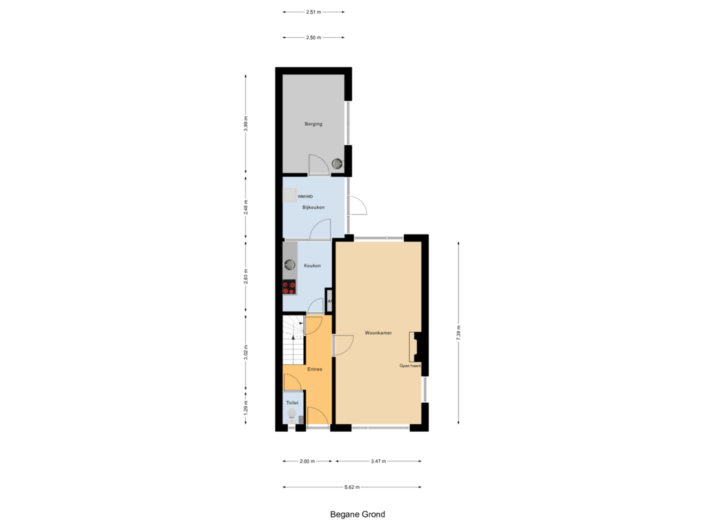 Bekijk plattegrond van Begane Grond van Slotstraat 45