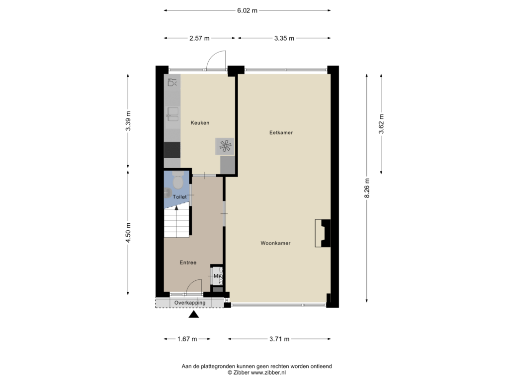 View floorplan of Begane Grond of Dahlialaan 74