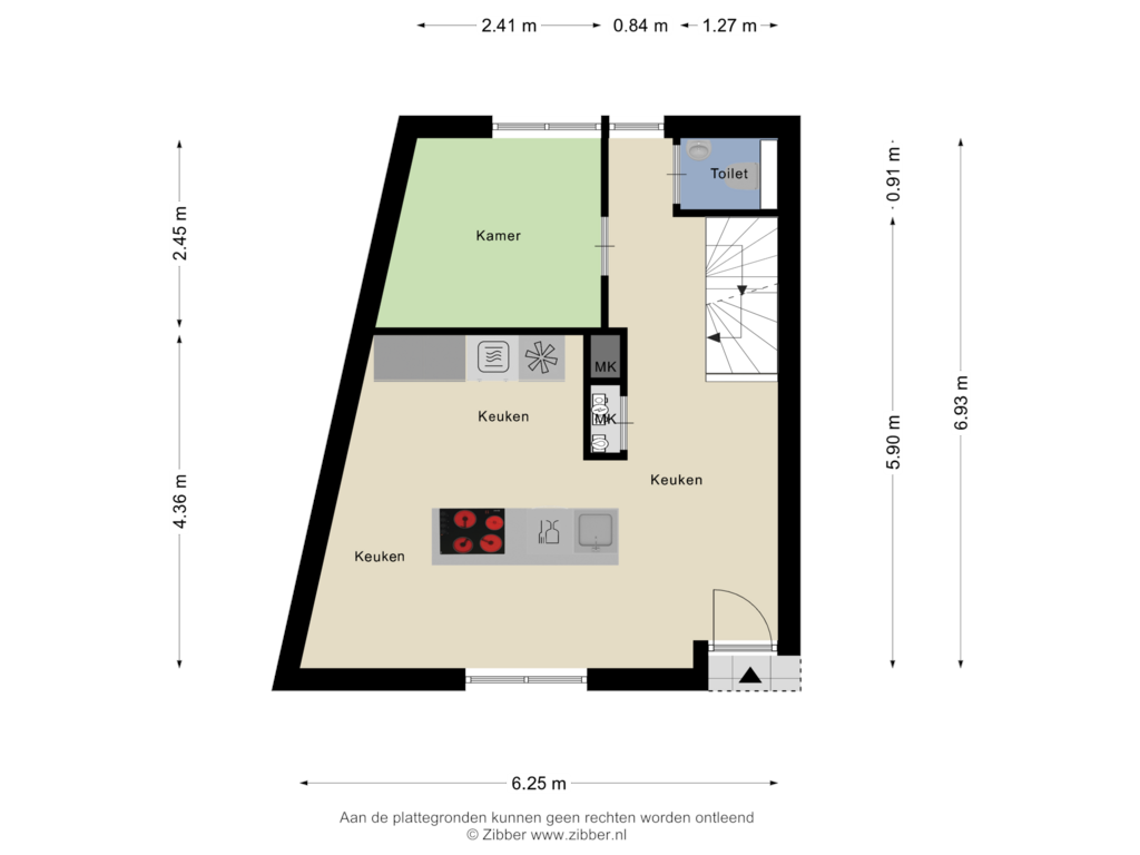 Bekijk plattegrond van Begane grond van Korenmarkt 7