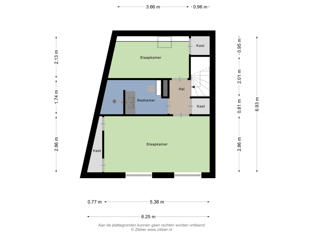 Bekijk plattegrond van Tweede verdieping van Korenmarkt 7