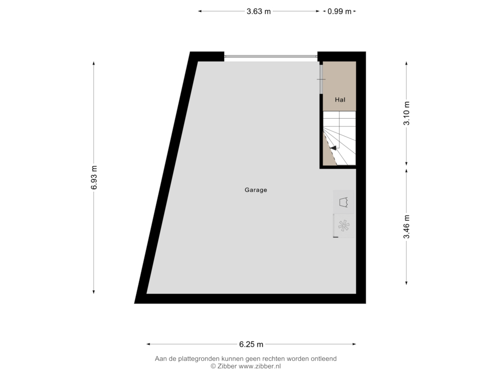 Bekijk plattegrond van Souterrain van Korenmarkt 7