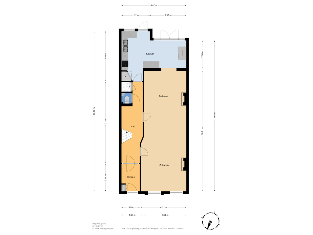 Bekijk plattegrond van Begane grond van Nassau Dillenburgstraat 15